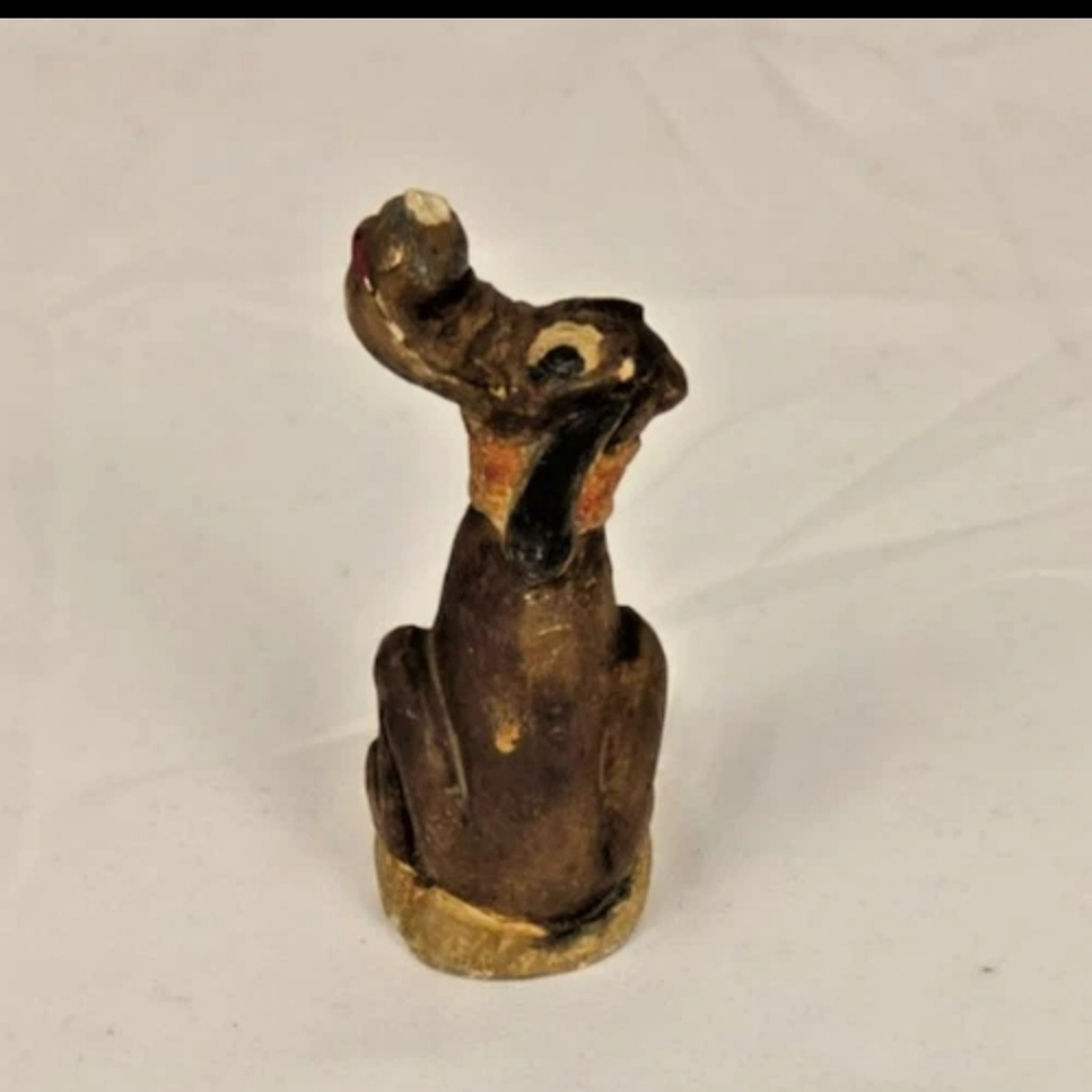 Vintage Chalkware Cartoon Dog Figurine Pluto Style Small Unmarked